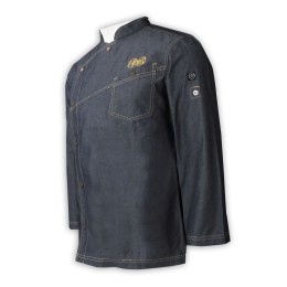 KI108 訂製廚師服 設計長袖LOGO廚師服 廚師服生產商 牛仔料   cooking lesson session   專業廚師服裝  廚師袖, 7分袖 啪鈕款 時尚鈄開款  KI108 訂製廚師服 設計長袖LOGO廚師服 廚師服生產商 牛仔料   cooking lesson session   專業廚師服裝  廚師袖, 7分袖 啪鈕款 時尚鈄開款